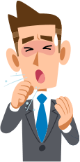 咳をしている男性